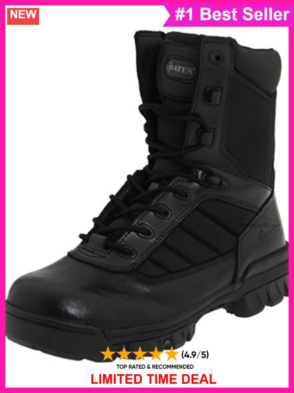 Ultra-Lite Tactical Side Zip Boot Leather Nylon Work Boot